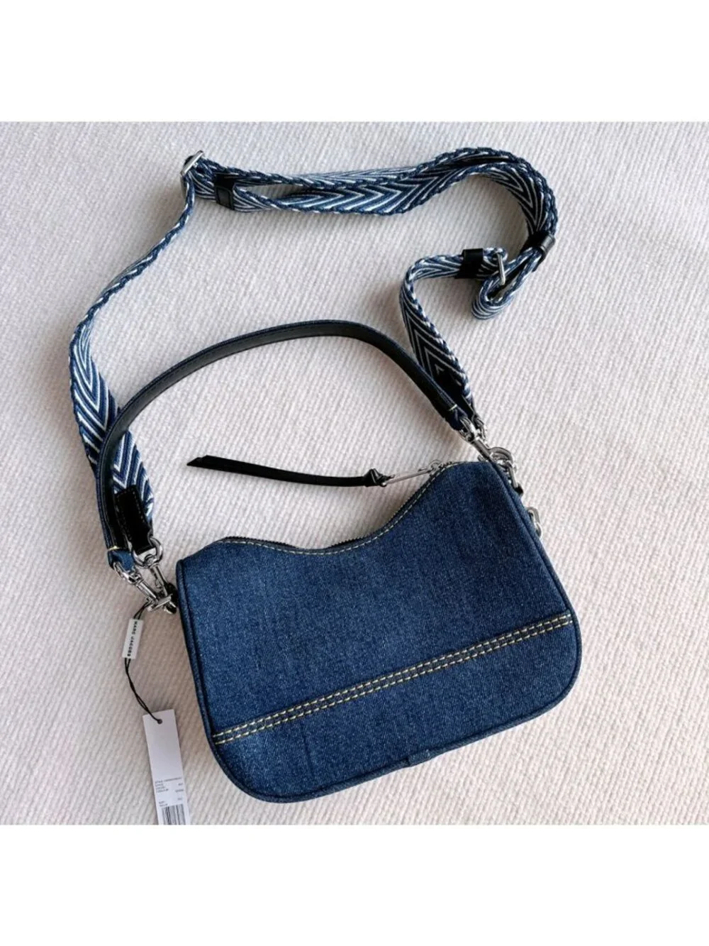 Marc Jacobs Denim Drifter Convertible Shoulder Bag Blue OS